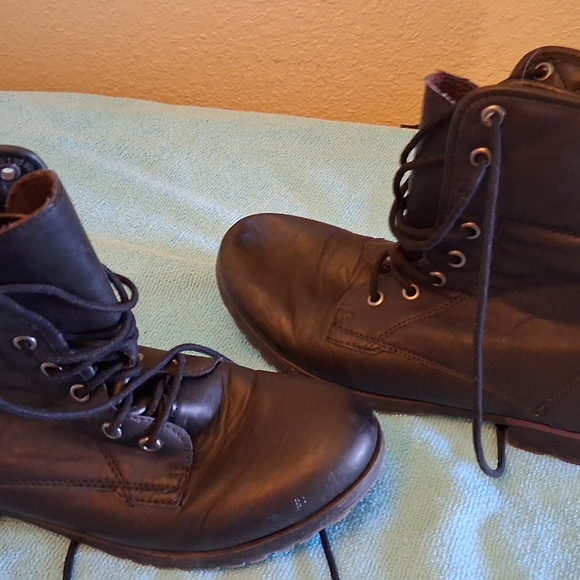 Rock & Candy Black Ankle Boots Womens 9.5 Lace Up 0212 - Picture 1 of 4